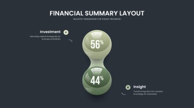Yaratıcı Öngörü Kaydırma Şablonu Vektör İllüstrasyonu. Şirket Kampanyası 2 Element Grafik Slayt Gösterisi Tasarımı. Atılgan Analizi İki Seçenek Diyagramı Sunum Düzeni.