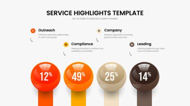 Renkli İcat Sunum Şablonu Vektör İllüzyonu. Minimalist Teklif Dört Seçenek Grafik Kaydırağı Tasarımı. Basit Performans 4 Element Diyagramı Kare Düzeni.