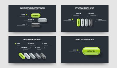 Hizmet Geliştirme 3-4-5-1 Element Bilgi Sunumu Tasarım Vektörü İllüstrasyon Paketi. Satış Analizi 3451 Seçenek Diyagramı Çerçeve Düzeni Ayarları.