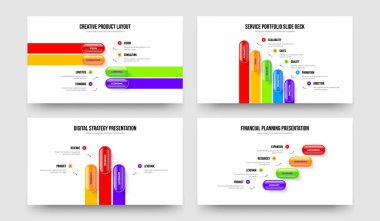 Fırlatma Dört Beş Element Diyagram Slayt Gösterisi Tasarım Vektörü İllüstrasyon Koleksiyonu Danışmanlığı. Hizmet Raporu 453 Seçenek Bilgileri Sunum Düzeni Paketi.