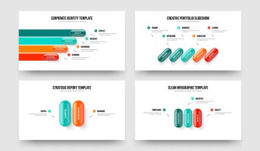 Reklam Performansı 4523 Element Diyagram Kaydırma Tasarımı Seti. Görsel İcat 4-5-2-3 Seçenek Slayt Gösterisi Slayt Düzeni Vektör Resimleri Koleksiyonu.