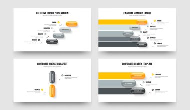 Servis Hava Tahmini 4-5-2-3 Element Diyagramı Sunum Tasarım Vektör Resimleri Koleksiyonu. Görsel İcat 4523 Adım Bilgisel Çerçeve Şablonu Paketi.