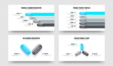 Görsel Portföy Dört Beş İki Üç Adım Bilgi Kaydırma Düzeni Vektör İllüstrasyon Koleksiyonu. Reklam Büyümesi 4523 Element Diyagramı Çerçeve Tasarımı Ayarları.