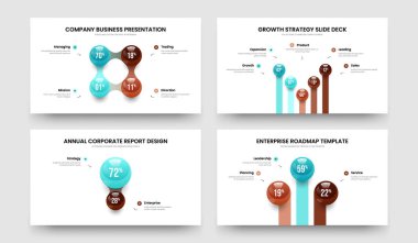 Kurumsal Strateji 4-5-2-3 Element Bilgi Kaydırağı Tasarım Vektör Resimleri Koleksiyonu. Bilim Analizi 4523 Adım Çizelgesi Slayt Gösterisi Düzeni Paketi.