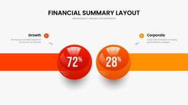Renkli Teklif Sunumu Şablon Vektör İllüzyonu. Danışmanlık Planlama 2 Element Grafik Slayt Gösterisi Düzeni. Proje 2 Seçenek Diyagramı Slayt Tasarımı.