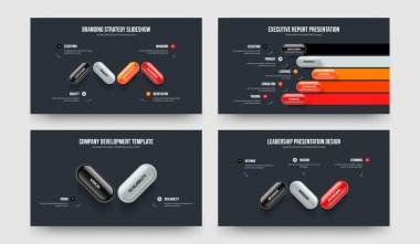 İş Insight 4523 Adım Infographic Frame Design Bundle. Dijital İcat 4-5-2-3 Element Diyagram Slayt Gösterisi Düzenleme Vektörü İllüstrasyonu.