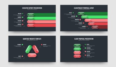 Profesyonel Performans 453 Option Infographic Sunum Düzeni Paketi. Yaratıcı Plan Dört Beş Üç Adım Çerçeve Şablon Vektör Çizimi.