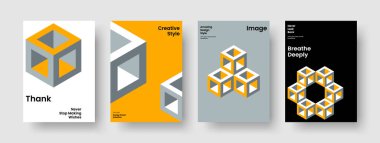 Soyut Rapor Şablonu. Yaratıcı Sancak Düzeni. Geometrik İş Sunumu Tasarımı. Geçmişi. Broşür. El ilanı. Poster. Kitap kapağı. Katalog. Portföy. Not defteri. Broşür. Günlük