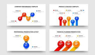 Görsel Portföy 4523 Seçenek Grafik Kaydırağı Tasarım Paketi. Zarif Strateji 4-5-2-3 Element Çizelgesi Sunum Düzeni Vektör Çizimi.