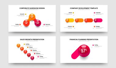Satış Görselleştirme 3415 Adım Grafik Sunum Şablonu Ayarlandı. Bilim Profili Üç Dört Beş Eleman Diyagramı Çerçeve Düzeni Vektör İllüstrasyon Koleksiyonu.