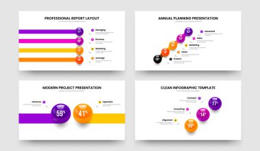 Minimalist Kampanya Dört Beş İki Üç Element Slayt Gösterisi Şablon Vektör Resimleri Koleksiyonu. Ürün Performansı 4523 Adım Bilgi Çerçeve Düzeni Ayarları.