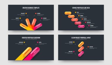 İş Hava Durumu 4523 Element Bilgi Slayt Gösterisi Düzeni Paketi. Görsel Performans 4-5-2-3 Seçenek Diyagramı Sunum Şablonu Resmetme Ayarları.