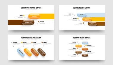 Pazar Şovu İki Üç Dört Beş Adım Diyagram Slayt Gösterisi Tasarım Vektörü Resimleri Koleksiyonu. Yaratıcı Teklif 2345 Element Bilgi Sunum Düzeni Paketi.