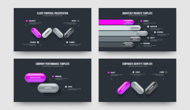 Piyasa Brifingi Dört Beş İki Üç Seçenek Diyagramı Sunum Düzeni Vektör İllüstrasyon Kümesi. Reklam İçgörüsü 4523 Adım Bilgi Kaydırma Şablonu Koleksiyonu.