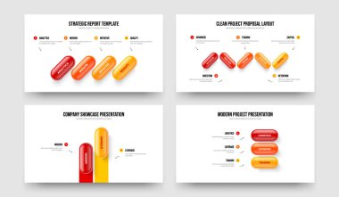 Hizmet Profili 4-5-2-3 Element Diyagram Kaydırma Düzeni Vektör Resimleri Koleksiyonu. Yatırımcı Tahminleri 4523 Seçenek Slayt Gösterisi Şablonu Ayarlandı.