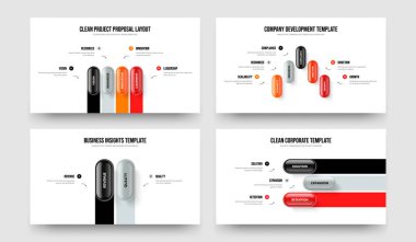 Danışmanlık Danışmanlığı 4-5-2-3 Basamaklı Diyagram Sunum Tasarım Vektör Resimleri Koleksiyonu. Proje Planlama 4523 Seçenek Slayt Gösterisi Düzeni Paketi.