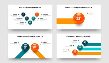 Profesyonel Rapor 5123 Element Diyagramı Sunum Tasarım Paketi. Basit Gözden Geçirme Beş Bir İki Üç Adım Slayt Gösterisi Slayt Düzeni Vektör Çizimi.