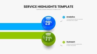 Tıbbi Teklif 2 Element Grafik Slayt Şablonu. Marketing Showcase Sunum Düzeni Vektör İllüstrasyonu. Görsel Çözüm İki Seçenek Çizelgesi Tasarımı.