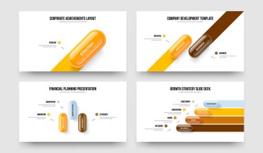 Modern Giriş 1234 Element Infographic Frame Mimarlık Paketi. Şirket Portföyü 1-2-3-4 Seçenek Slayt Tasarım Vektörü Çizimi.