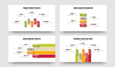 Dijital Hava Tahminleri Beş Element Diyagram Slayt Gösterisi Düzen Vektörü İllüstrasyon Kümesi. Yaratıcı Genel Görünüm 5. Adım Bilgi Çerçeve Tasarım Koleksiyonu.