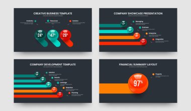 Dijital Brifing Üç Dört Beş Bir Seçenek Sunum Tasarım Vektör İllüstrasyon Koleksiyonu. Asgari Giriş 3415 Adım Çizelgesi Slayt Şablonu Paketi.