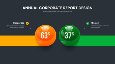Temiz Rapor 2 Adım Bilgisel Sunum Düzeni. Eğitimsel Hava Durumu Şablon Vektör İllüstrasyonu. Zarif Kampanya İki Element Grafik Kaydırma Tasarımı.
