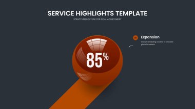 En Düşük Görselleştirme Bir Seçenek Diyagram Tasarımı. Seçkin Kampanya 1 Element Bilgi Sunum Şablonu. Ürün Tanıtım Slayt Düzeni Vektör İllüstrasyonu.