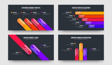 Modern Çözüm 4-2-3 Element Infographic Frame Design Vector Illustration Set. Reklam İçgörüsü 4523 Seçenek Diyagramı Sunum Şablonu Paketi.