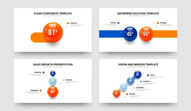 Minimalist Profil Bir İki Üç Dört Adım Kaydırma Çizelgesi Vektör Resimleri Koleksiyonu. Kurumsal Rapor 1234 Seçenek Slayt Gösterisi Şablonu Ayarlandı.