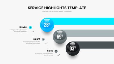 Pazar Planı Üç Seçenek Grafik Slayt Şablonu. Eğitim Raporu Kaydırma Düzeni Vektör İllüstrasyonu. Reklam Brifingi 3 Adım Bilgisel Sunum Tasarımı.
