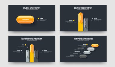 Profesyonel Hava Durumu Bir İki Üç Dört Seçenek Bilgi Kaydırma Şablonu Vektör Resimleri Koleksiyonu. İş Büyümesi 1234 Element Diyagramı Çerçeve Tasarımı Paketi.