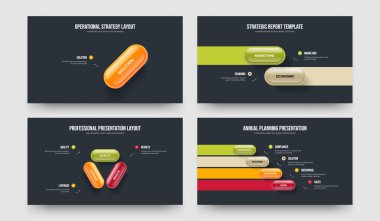 İş Portföyü 1-2-3-4 Seçenek Diyagram Çerçeve Tasarım Vektör Çizimi. Ürün Stratejisi 1234 Adım Bilgi Kaydırma Düzeni Paketi.
