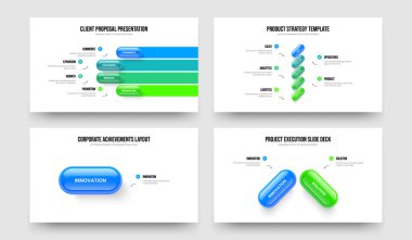 Profesyonel Strateji 4512 Element Bilgi Kaydırma Şablonu Paketi. Reklam İncelemesi Dört Beş Bir İki Seçenek Diyagramı Sunum Düzeni Vektör İllüstrasyonu.