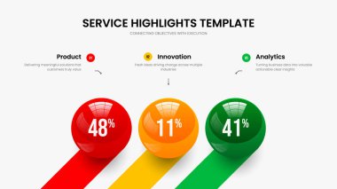 Şirket Hava Durumu 3 Adım Grafik Slayt Gösterisi Tasarımı. Finansal Brifing Üç Seçenek Bilgi Kaydırağı Düzeni. Modern Profil Sunum Şablonu Vektör İllüstrasyonu.