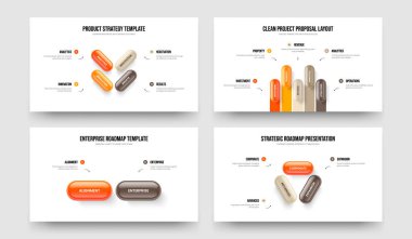 İş Çözümü 4523 Element Bilgi Çerçeve Düzenleme Seti. Şirket Genel Görünümü 4-5-2-3 Seçenek Diyagramı Sunum Tasarım Vektörü Çizim Paketi.