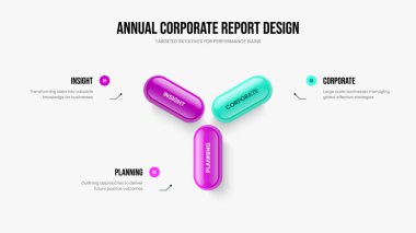 Görsel Kampanya 3 Seçenek Slayt Gösterisi Tasarımı. Üçüncü Element Diyagram Sunum Şablonu Danışmanlık Çözümü Yaratıcı Portföy Çerçeve Düzeni Vektör İllüstrasyonu.
