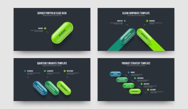 Görsel Görselleştirme 1234 Seçenek Bilgi Sunumu Tasarım Paketi. İş Analizi Bir İki Üç Dört Adım Diyagram Slayt Gösterisi Vektör Çizim Koleksiyonu.