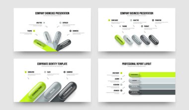 Modern Teklif 453 Adım Infographic Slayt Gösterisi Düzeni Paketi. Atılgan Fırlatma Dört Beş Üç Seçenek Kaydırma Şablonu Vektör Çizimi.