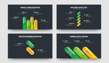 Modern İcat 4523 Element Infographic Slayt Tasarım Paketi. Servis Fırlatma Dört Beş İki Üç Adım Çerçeve Şablonu Vektör Çizimi.
