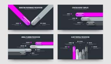 Modern Analiz 2345 Option Infographic Frame Şablon Paketi. Proje Görselleştirme İki Üç Dört Beş Adım Slayt Tasarım Vektörü Çizimi Koleksiyonu.