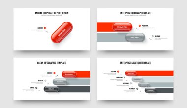 Yatırımcı Planlama 1-2-3-4 Element Diyagram Kaydırak Tasarım Vektör Resimleri Koleksiyonu. Proje Önerisi 1234 Seçenek Tanıtım Şablonu Ayarları.