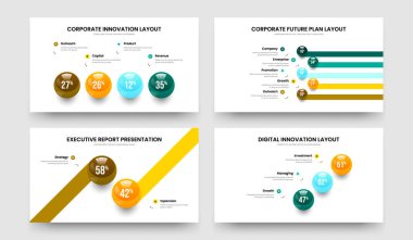 Tıbbi Görselleştirme 4523 Seçenek Çizelgesi Sunum Tasarım Koleksiyonu. Piyasa Fırlatma 4-5-2-3 Element Bilgi Şablonu Vektör Resimleme Paketi.