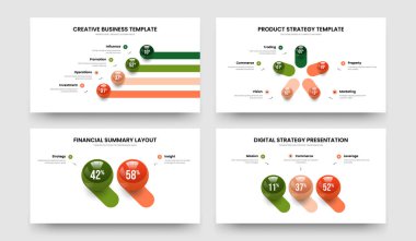 Şirket Planı 4523 Seçenek Grafik Tasarım Paketi. Tıbbi Analiz Dört Beş İki Üç Element Çizelgesi Sunum Düzeni Vektör Çizimi.