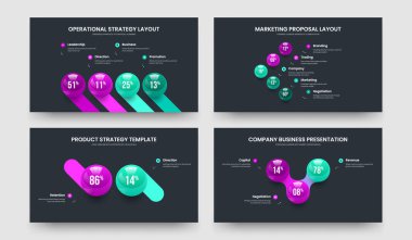 Görsel Rapor 4523 Seçenek Çizelgesi Sunum Tasarımı Ayarlandı. Tıbbi Gelişim 4-5-2-3 Element Grafik Kaydırma Şablonu Vektör Resimleme Paketi.