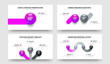 Temiz Plan 1-2-3-4 Seçenek Diyagram Kaydırma Şablonu Çizim Paketi. Profesyonel Performans 1234 Adım Infographic Slayt Gösterisi Tasarımı.