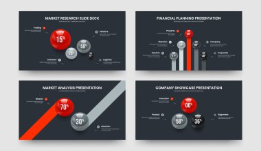 Profesyonel Performans Dört Beş İki Üç Adım Çizelgesi Sunum Şablonu Vektör İllüstrasyon Paketi. İş Genel Görünümü 4523 Element Bilgi Kaydırma Yerleşimi Ayarları.