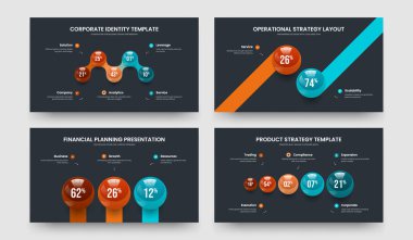Piyasa İnovasyonu Beş İki Üç Adım Bilgi Kaydırağı Tasarım Vektör Resimleri Koleksiyonu. Yaratıcı İçgörü 523 Seçenek Grafik Slayt Şablonu Ayarları.