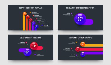 Pazarlama Performansı 5133 Adım Çizelgesi Kaydırma Yerleşimi Koleksiyonu. Basit Brifing Beş Bir İki Üç Seçenek Bilgilendirme Sunum Şablonu Vektör Çizim Paketi.