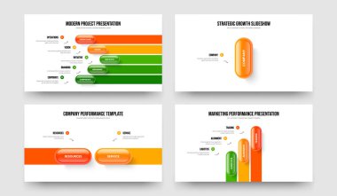 Pazarlama Portföyü 513Opsiyon Bilgi Kaydırma Şablonu Koleksiyonu. Yaratıcı Geliştirme Beş Bir İki Üç Element Diyagramı Sunum Tasarım Vektörü İllüstrasyon Kümesi.