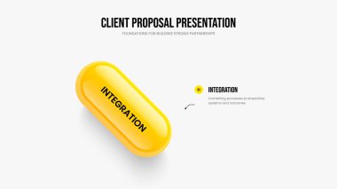 Kurumsal İcat Bir Element Bilgisel Sunum Düzeni. Ürün Kampanyası 1 Seçenek Şablonu. Yatırımcı Tanıtım Slaytı Tasarım Vektörü İllüstrasyonu.